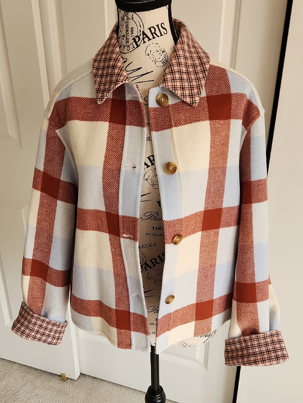 NWT Barbour Plaid Coat SZ US 6 HTF